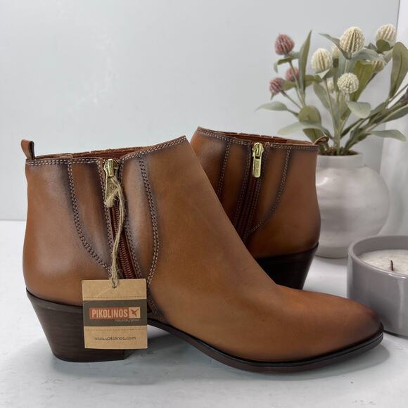 Pikolinos Huelma Leather Ankle Boots Brandy Brown Womens EU 42/US 11 NWOB - Picture 6 of 10